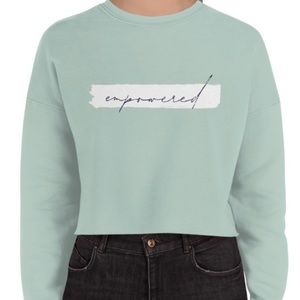 Mint Empowered Crop Sweatshirt